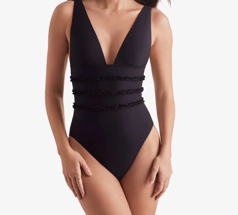 Mimi Flamingo Sonny One Piece NEW black swimsuit 14